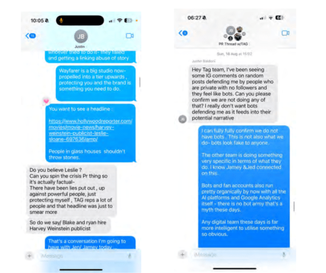 Justin Baldoni texts