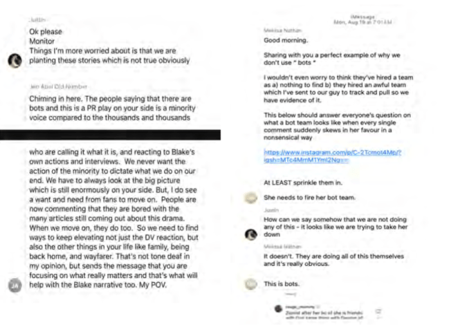 Justin Baldoni texts