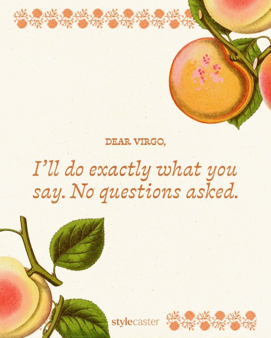Valentine’s Day card that says:

Dear Virgo,

I’ll do exactly what you say. No questions asked.