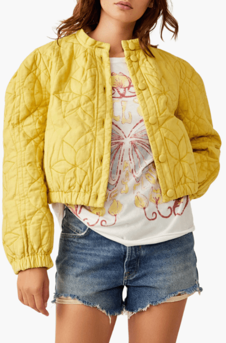 Free People Quinn Citronelle Quilted Jacket