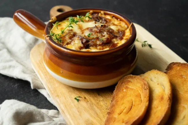 French Onion Soup with a side of bread