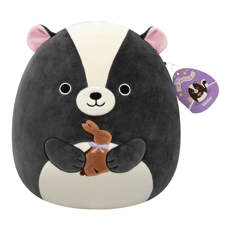 Squishmallows Original 12in Skyler The Skunk Holding Chocolate Bunny