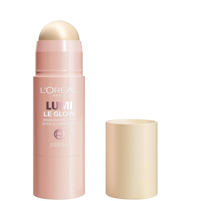 L’Oréal Paris True Match Lumi Le Glow Highlighter Stick in a pink tube.