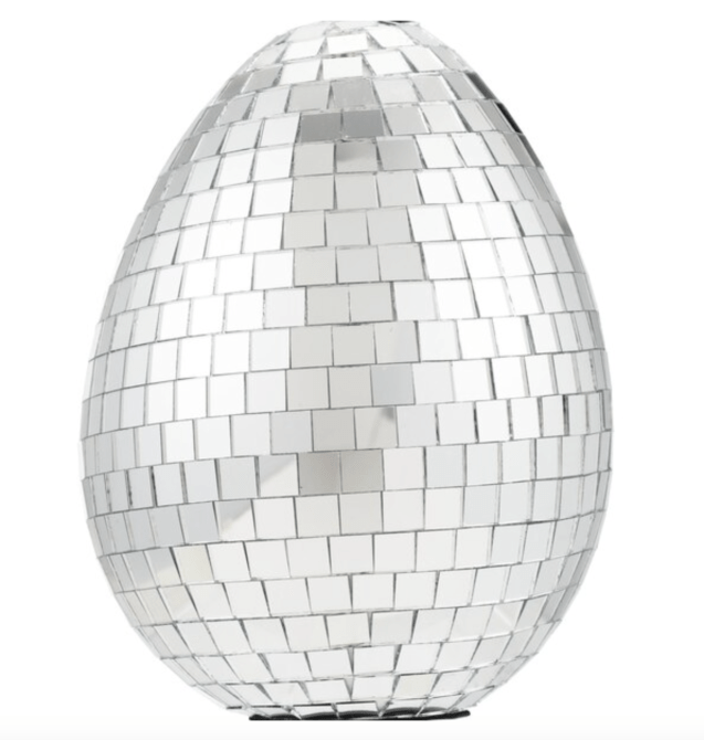 Cottondale Easter Disco Egg Decor, Silver