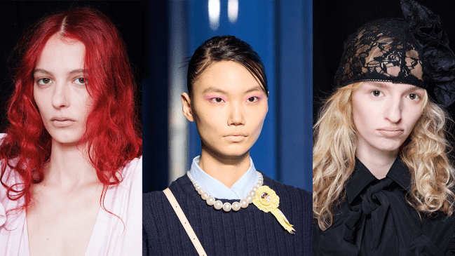 Models wearing nude lipstick.