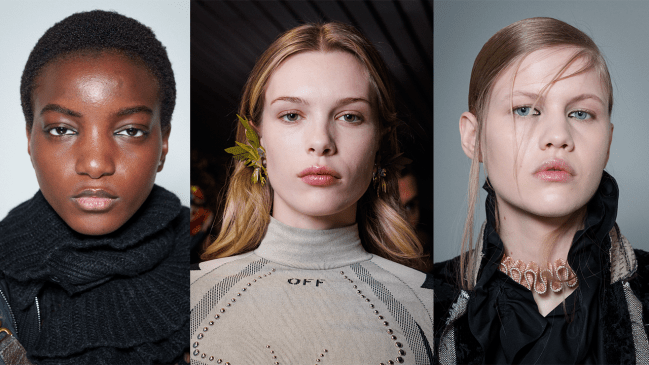 Models with glittery lips.