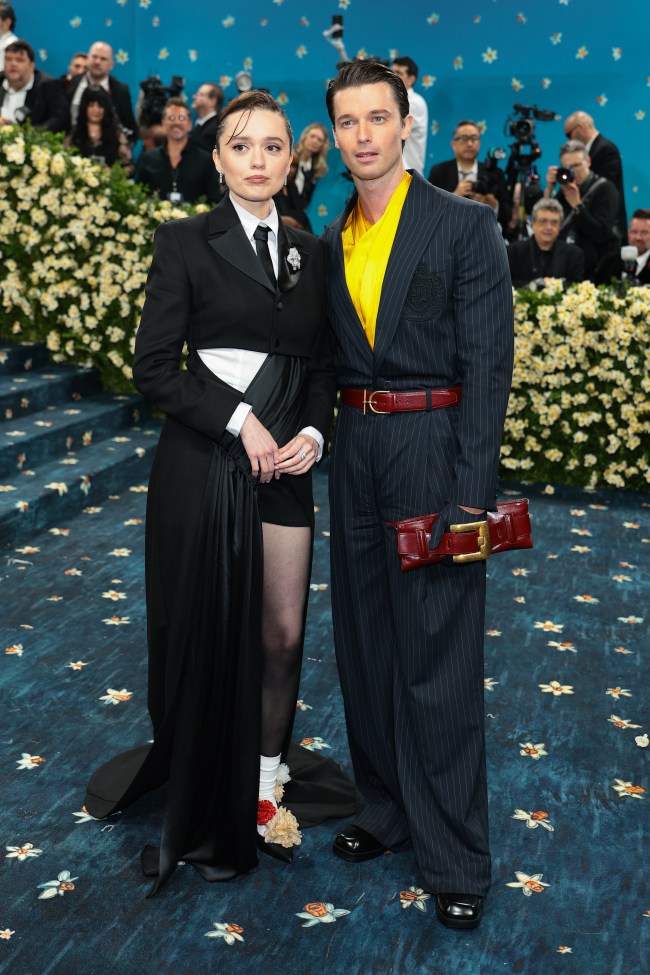 NEW YORK, NEW YORK - MAY 05: (L-R) Aimee Lou Wood and Patrick Schwarzenegger attend the 2025 Met Gala Celebrating "Superfine: Tailoring Black Style" at Metropolitan Museum of Art on May 05, 2025 in New York City.