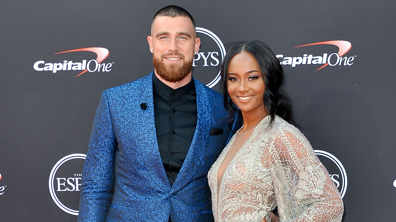 LOS ANGELES, CA - JULY 18:  NFL player Travis Kelce (L) and media personality Kayla Nicole attend The 2018 ESPYS at Microsoft Theater on July 18, 2018 in Los Angeles, California.