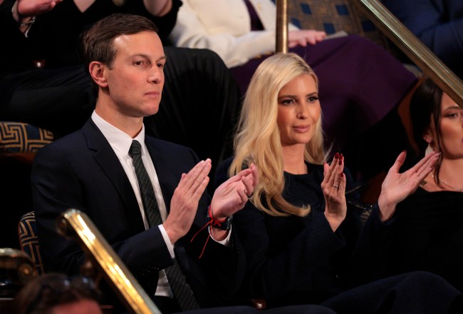 WASHINGTON, DC - MARCH 04: Ivanka Trump and Jared Kushner applaud as U.S. President Donald Trump addresses a joint session of Congress at the U.S. Capitol on March 04, 2025 in Washington, DC. President Trump was expected to address Congress on his early achievements of his presidency and his upcoming legislative agenda. (Photo by Chip Somodevilla/Getty Images)
