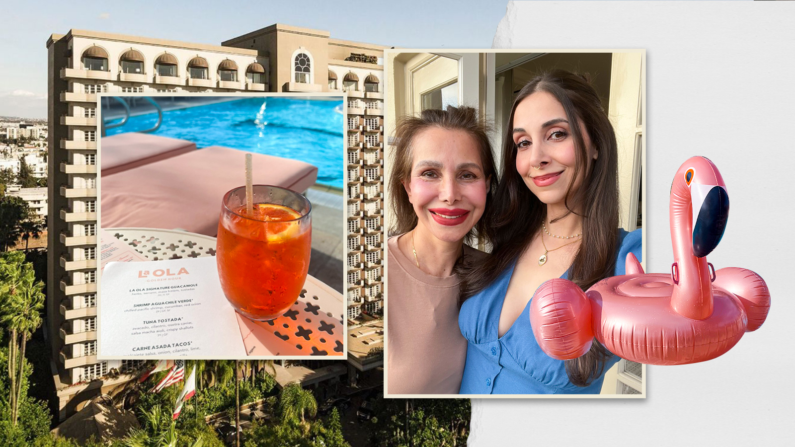 A collage of a mother and daughter during their stay at the Four Seasons: Beverly Hills