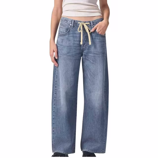 HaiMao Drawstring High Waist Wide Leg Jeans