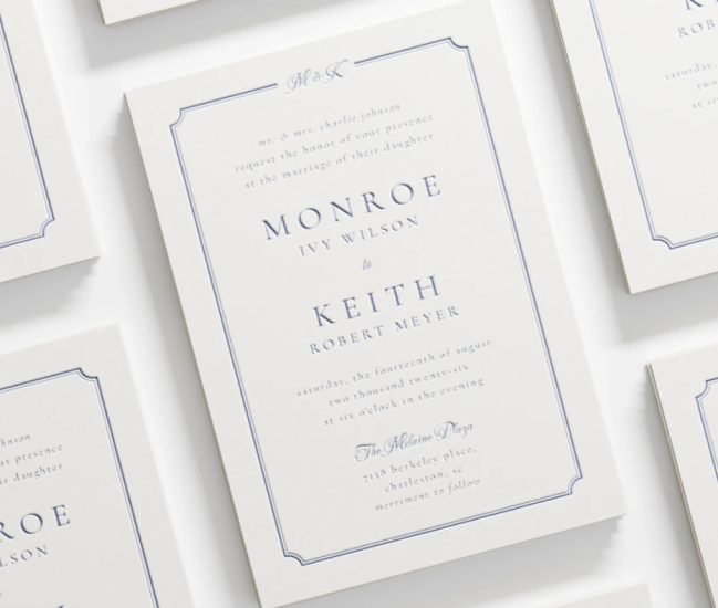 VistaPrint Letterpress Wedding Invitations