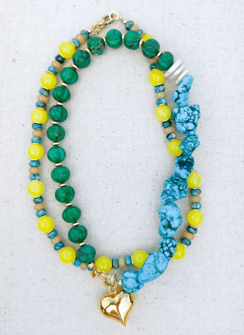 Taylor Reese Howlite + Neon Beaded Necklace