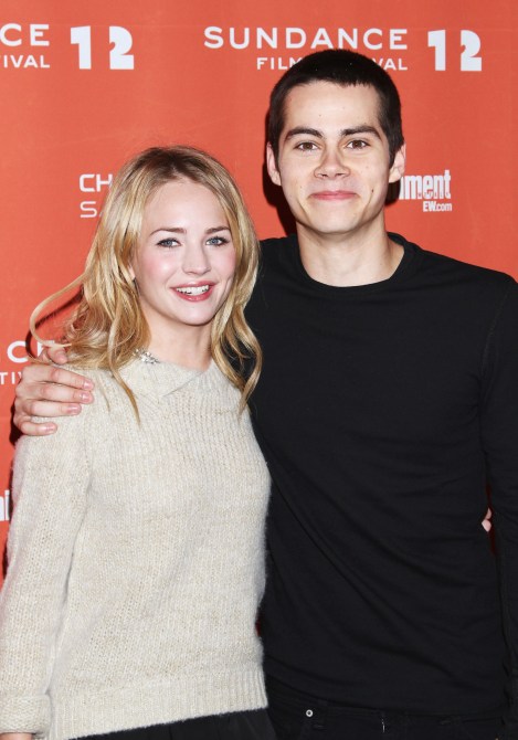 PARK CITY, UT - JANUARY 21:  Actors Britt Robertson and Dylan O'Brien arrive at "The First Time" Premiere during the 2012 Sundance Film Festival at Eccles Center Theatre on January 21, 2012 in Park City, Utah.