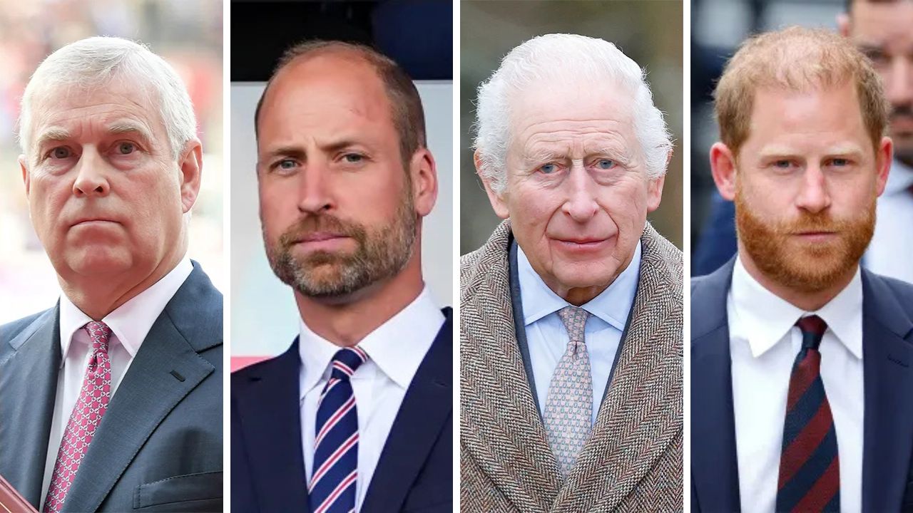 Andrew, Prince William, King Charles, Prince Harry