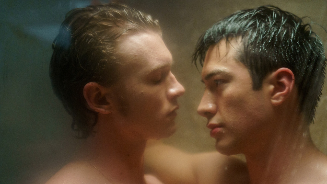 Heated Rivalry (L to R) -   Connor Storrie as Ilya Rozanov and Hudson Williams as Shane Hollander in Episode 104 of Heated Rivalry.