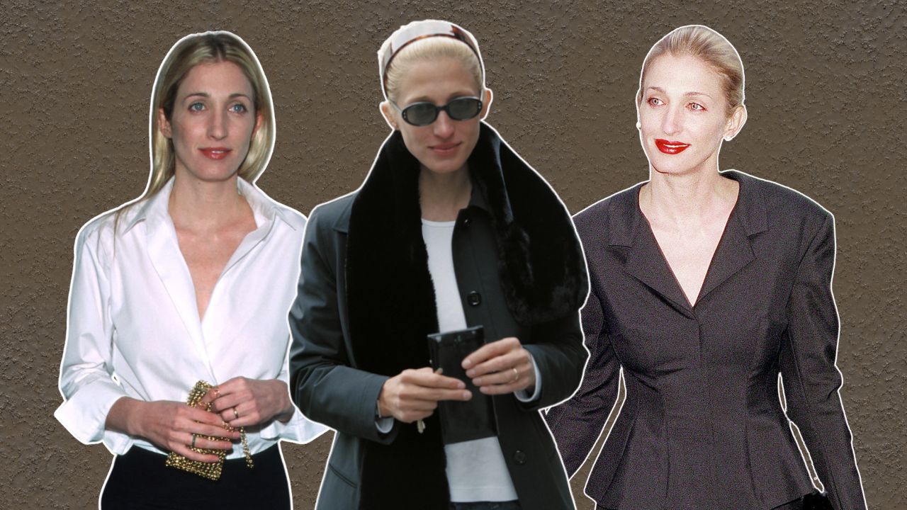Three photos of Carolyn Bessette Kennedy Spring